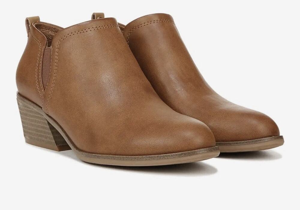 Dr. Scholl's Laurel Brown Slip-On Ankle Bootie Round Toe 7.5M EU 38